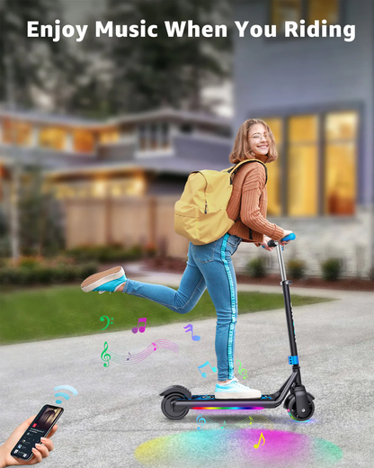 GYROOR H30 Max Kids Electric Scooter With Bluetooth Beats - Black