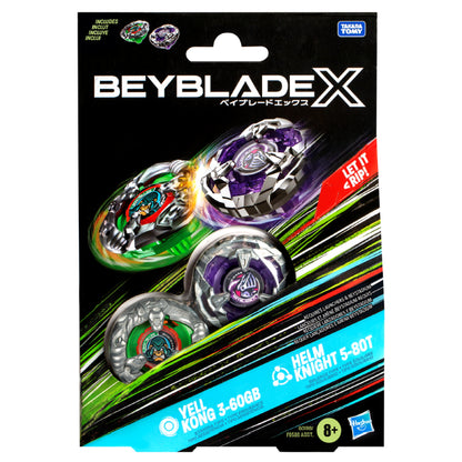 Beyblade X Yell Kong 3-60GB and Helm Knight 5-80T Top Dual Pack Set