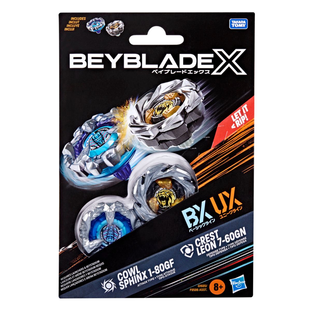 Beyblade X Cowl Sphinx 1-80GF & Crest Leon 7-60GN Dual Pack Set