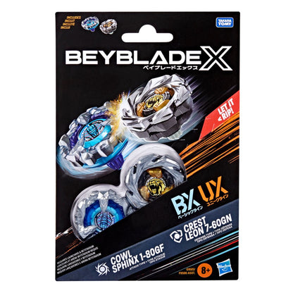 Beyblade X Cowl Sphinx 1-80GF & Crest Leon 7-60GN Dual Pack Set
