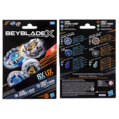 Beyblade X Cowl Sphinx 1-80GF & Crest Leon 7-60GN Dual Pack Set