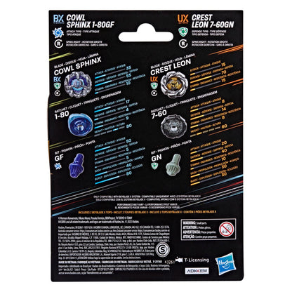 Beyblade X Cowl Sphinx 1-80GF & Crest Leon 7-60GN Dual Pack Set