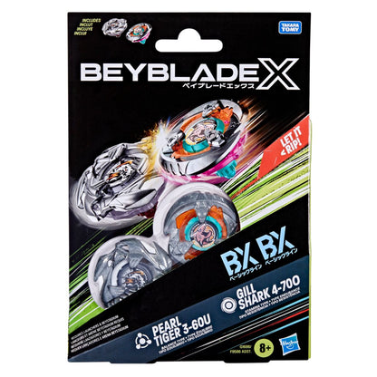 Beyblade X Gill Shark 4-70O & Pearl Tiger 3-60U Dual Pack Set