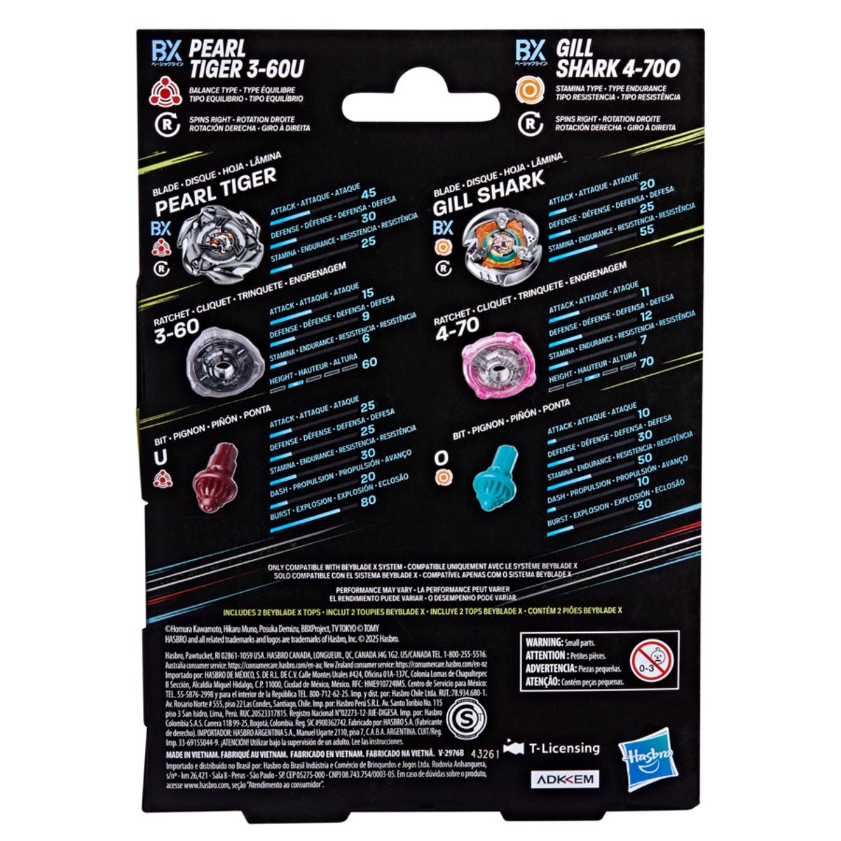 Beyblade X Gill Shark 4-70O & Pearl Tiger 3-60U Dual Pack Set