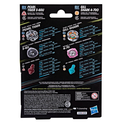 Beyblade X Gill Shark 4-70O & Pearl Tiger 3-60U Dual Pack Set