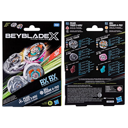 Beyblade X Gill Shark 4-70O & Pearl Tiger 3-60U Dual Pack Set