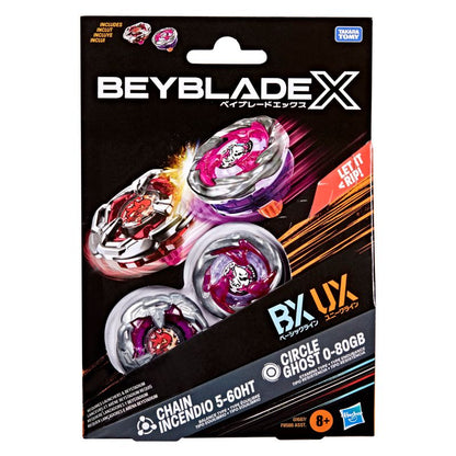 Beyblade X Circle Ghost 0-80GB & Chain Incendio 5-60HT Dual Pack Set
