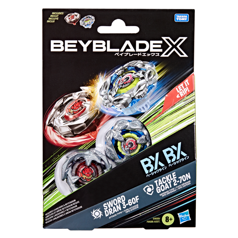 Beyblade X Tackle Goat 2-70N & Sword Dran 3-60F Dual Pack Set