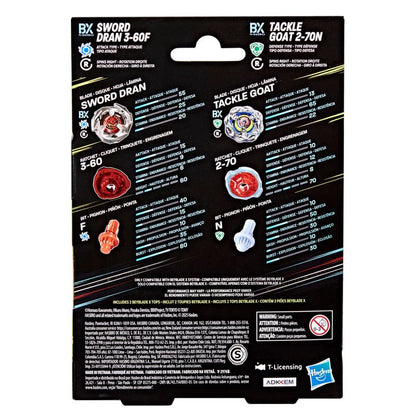 Beyblade X Tackle Goat 2-70N & Sword Dran 3-60F Dual Pack Set
