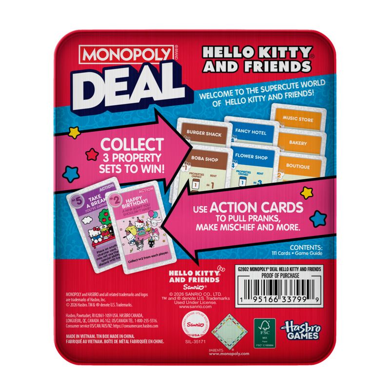 Monopoly Deal  Hello Kitty and Friends Edition Card Game in Collectible Tin
