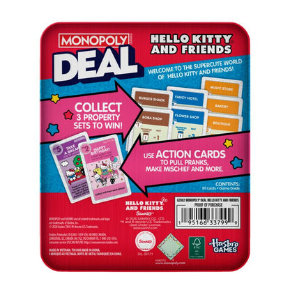 Monopoly Deal  Hello Kitty and Friends Edition Card Game in Collectible Tin