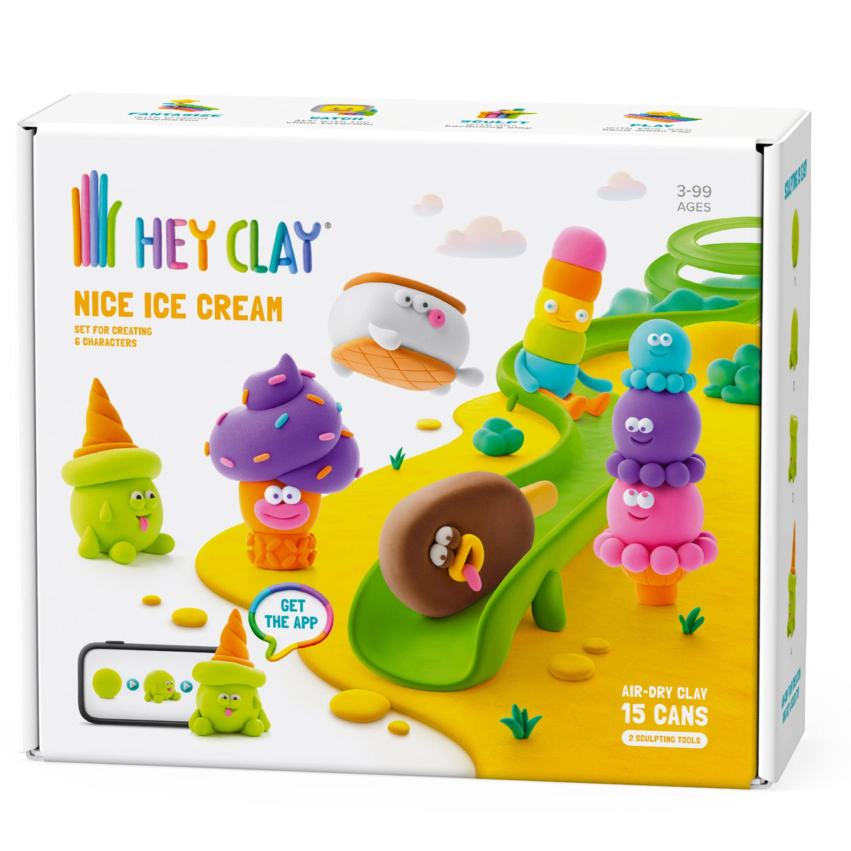 Hey Clay Nice Ice Cream set retail box with colorful ice-cream figures
