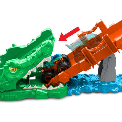 Hot Wheels Monster Trucks Crocodile Crash Challenge Playset