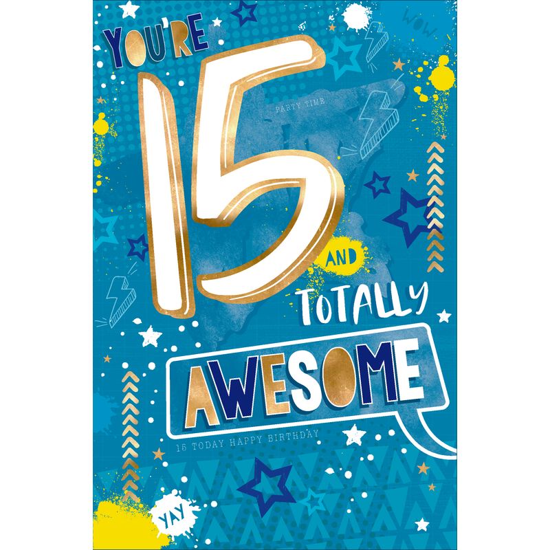 Elegance Card Birthday Boy 15th