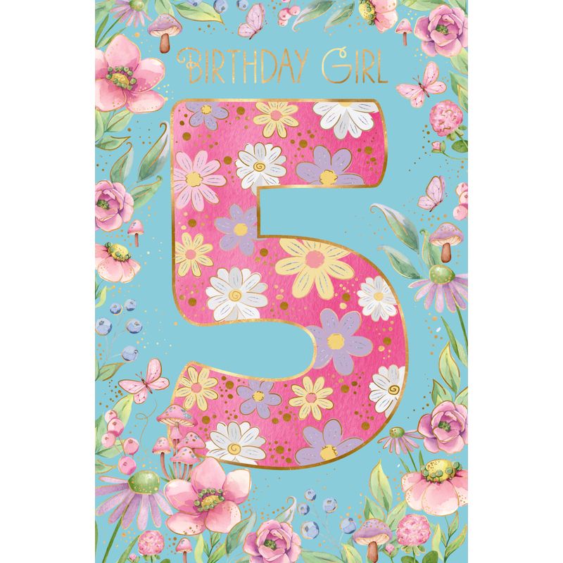Elegance Card Birthday Girl 5th