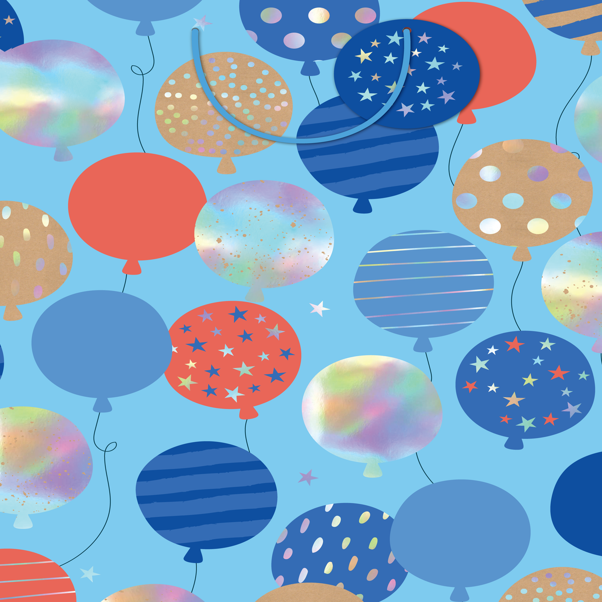 Jumbo Gift Bag Male Balloon  44cm H x 33cm W x 10cm D