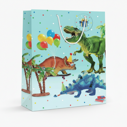 Jumbo Gift Bag Boy Dino  44cm H x 33cm W x 10cm D