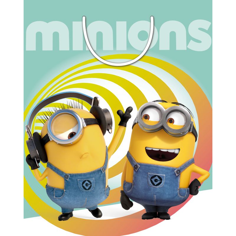 Large Gift Bag Minions Waves 32cm H x 25cm W x 12cm D