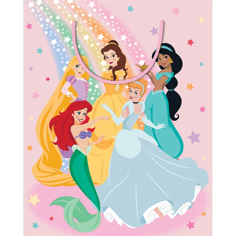 Large Gift Bag Disney Princess Rainbow 32cm H x 25cm W x 12cm D