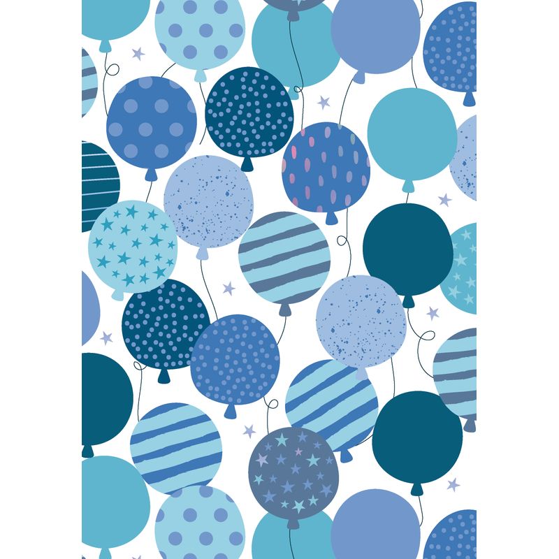 Folded Wrap Blue Balloons 70cm x 49cm