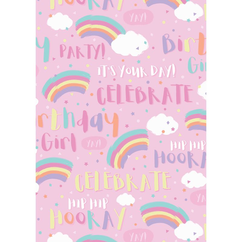 Folded Wrap Girl Birthday Trend 70cm x 49cm