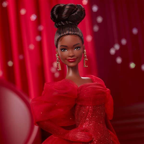 Barbie Signature Collectible Doll For Mattel 80Th Anniversary, Glittery Red Tulle Gown Brunette