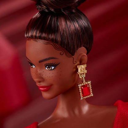 Barbie Signature Collectible Doll For Mattel 80Th Anniversary, Glittery Red Tulle Gown Brunette