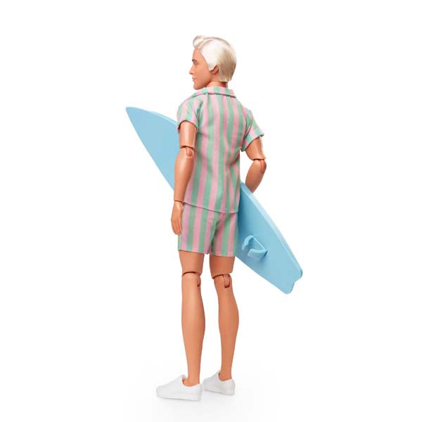 Barbie The Movie Ken Doll Wearing Pastel Striped Beach Matching Set