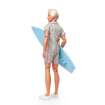 Barbie The Movie Ken Doll Wearing Pastel Striped Beach Matching Set