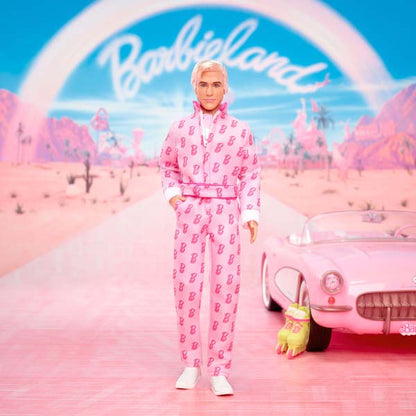 Barbie The Movie Ken Collectible Doll Ryan Gosling As Ken Wearing Pink Jumpsuit With “B” Detail