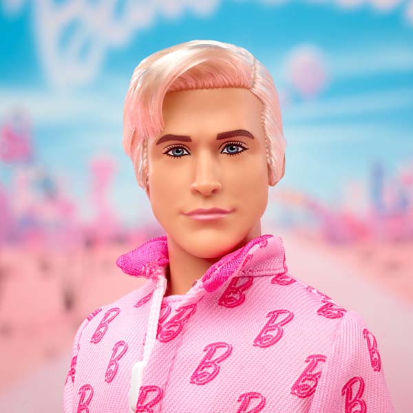 Barbie The Movie Ken Collectible Doll Ryan Gosling As Ken Wearing Pink Jumpsuit With “B” Detail