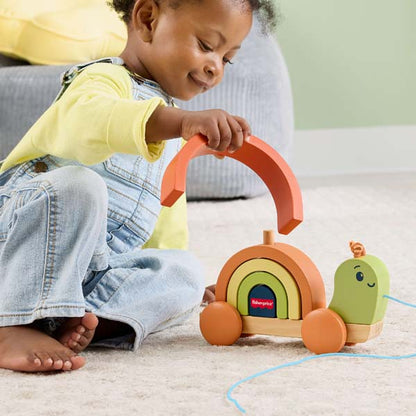 Fisher-Price Tiny Garden Wooden Pull-Along Stacking Snail