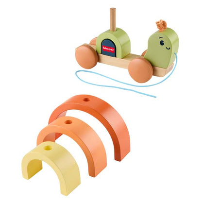 Fisher-Price Tiny Garden Wooden Pull-Along Stacking Snail