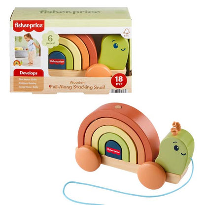 Fisher-Price Tiny Garden Wooden Pull-Along Stacking Snail