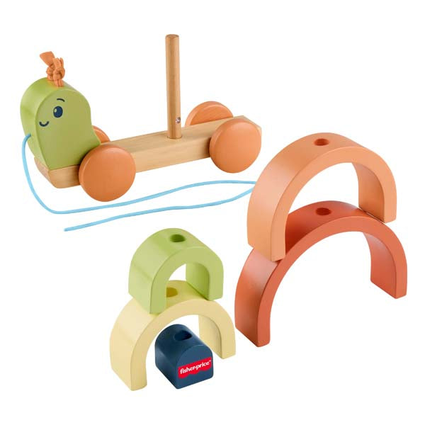 Fisher-Price Tiny Garden Wooden Pull-Along Stacking Snail
