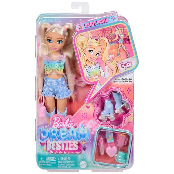Barbie Dream Besties Skate Party Malibu Doll And Accessories