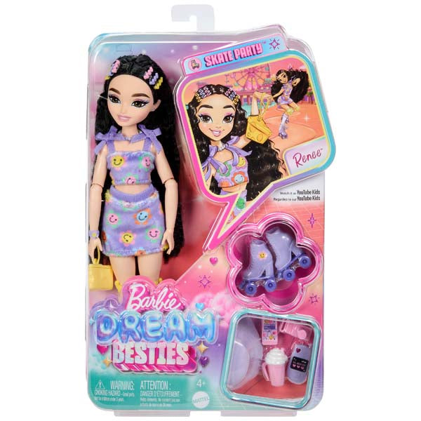 Barbie Dream Besties Skate Party Renee  Doll And Accessories