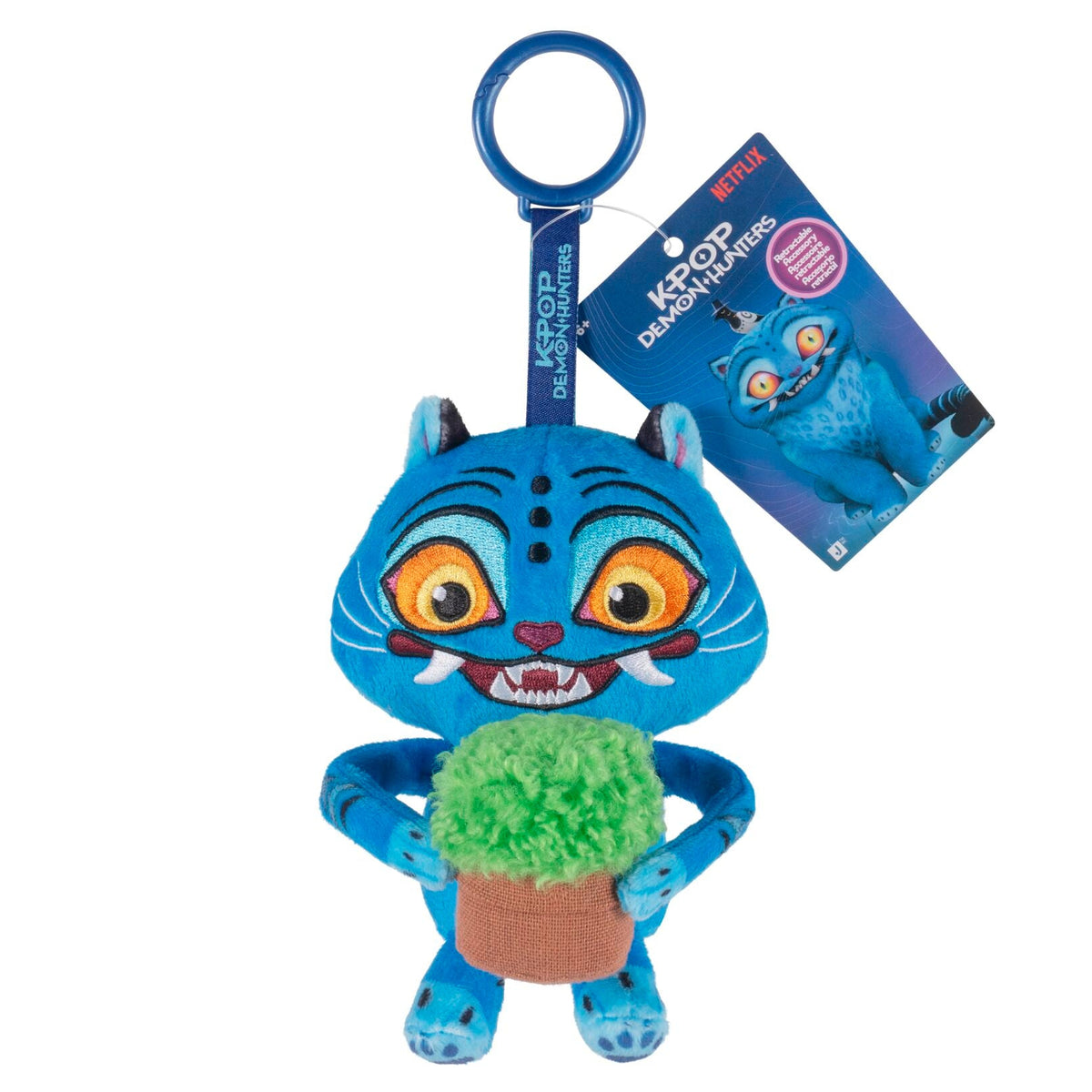Kpop Demon Hunters 4" Retractable Plush Clips Derpy Tiger