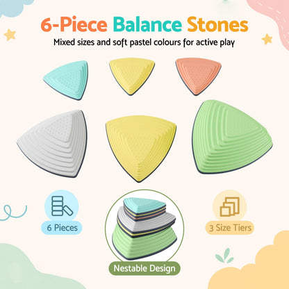 Keezi Kids Stepping Stones 6PCS Balance Stones Indoor Outdoor Toy