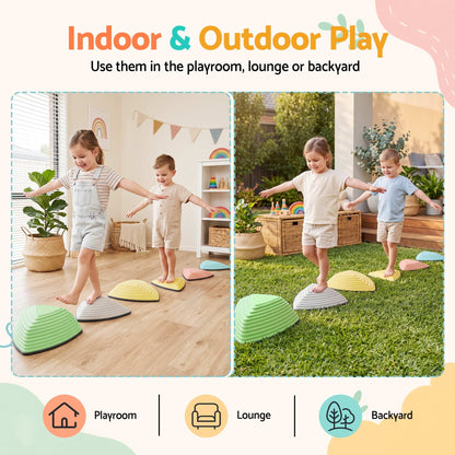 Keezi Kids Stepping Stones 6PCS Balance Stones Indoor Outdoor Toy