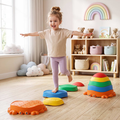 Keezi Kids Stepping Stones Balance Stone Set Crab Indoor Outdoor 5PCS
