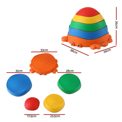 Keezi Kids Stepping Stones Balance Stone Set Crab Indoor Outdoor 5PCS