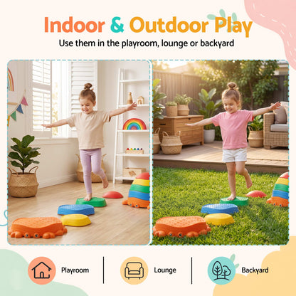 Keezi Kids Stepping Stones Balance Stone Set Crab Indoor Outdoor 5PCS
