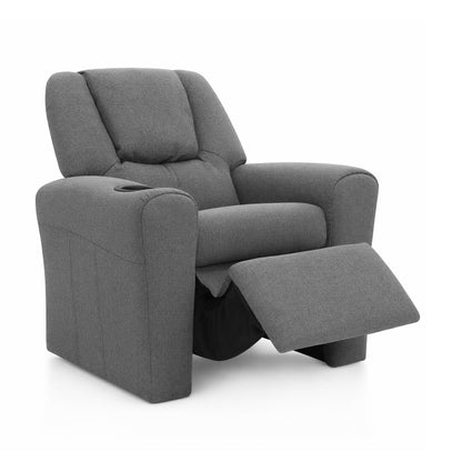 Keezi Kids Recliner Chair Grey Linen Soft Sofa Lounge Couch Children Armchair