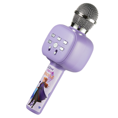 Disney Frozen Handheld Karaoke Microphone Bluetooth Mic With Speaker Micro Sd Flash Drive