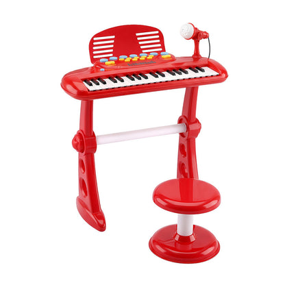 Keezi Kids Piano Keyboard 37 Keys Electronic Musical Instrument Set w/ Stool Microphone