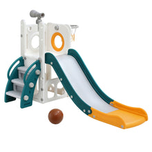 Keezi Kids Slide Set Basketball Hoop Outdoor Playground Outdoor Toys Telescope Storage