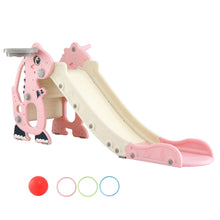 Keezi Kids Slide Set Basketball Hoop Outdoor Playground Toy Dragon 125cm Slide Pink