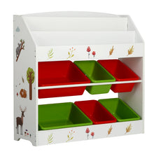 Keezi 3 Tiers Kids Bookshelf Storage Children Bookcase Toy Box Organiser Rack 6 Bins