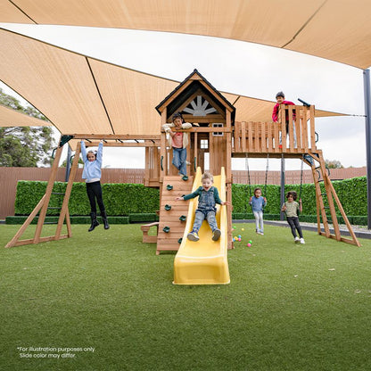 Lifespan Kids Kensington Swing Set, Monkey Bars & Play Centre with 2.2m Slide Blue
